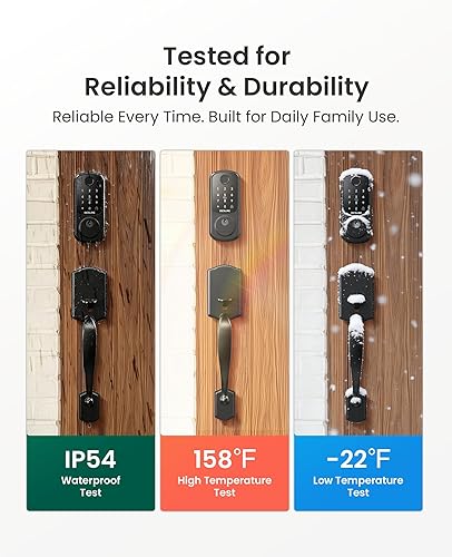 Miniatura 7 de DESLOC B200 Cerradura de Puerta de Entrada sin Llave con Mango, Cerraduras Inteligentes para Puerta Delantera, Cerradura de Seguridad Inteligente,