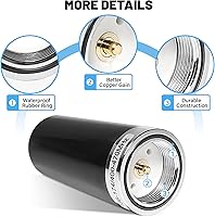 Vista 5 de Anina Antena GMRS de ganancia 3DB con montaje NMO, UHF de doble banda VHF 136-174MHz 400-470MHz, antena de 3.5 pulgadas, conexión NMO para Midland