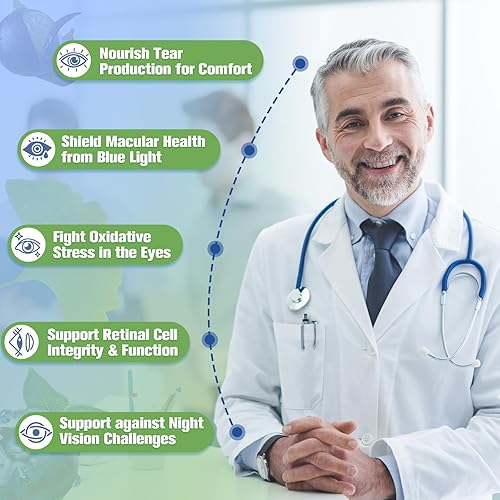 Miniatura 4 de AREDS 2 + Vitaminas oculares 19 en 1 para la salud macular y ojo seco, suplemento de luteína y zeaxantina con vitamina CE, zinc, omega-3, ayuda a la