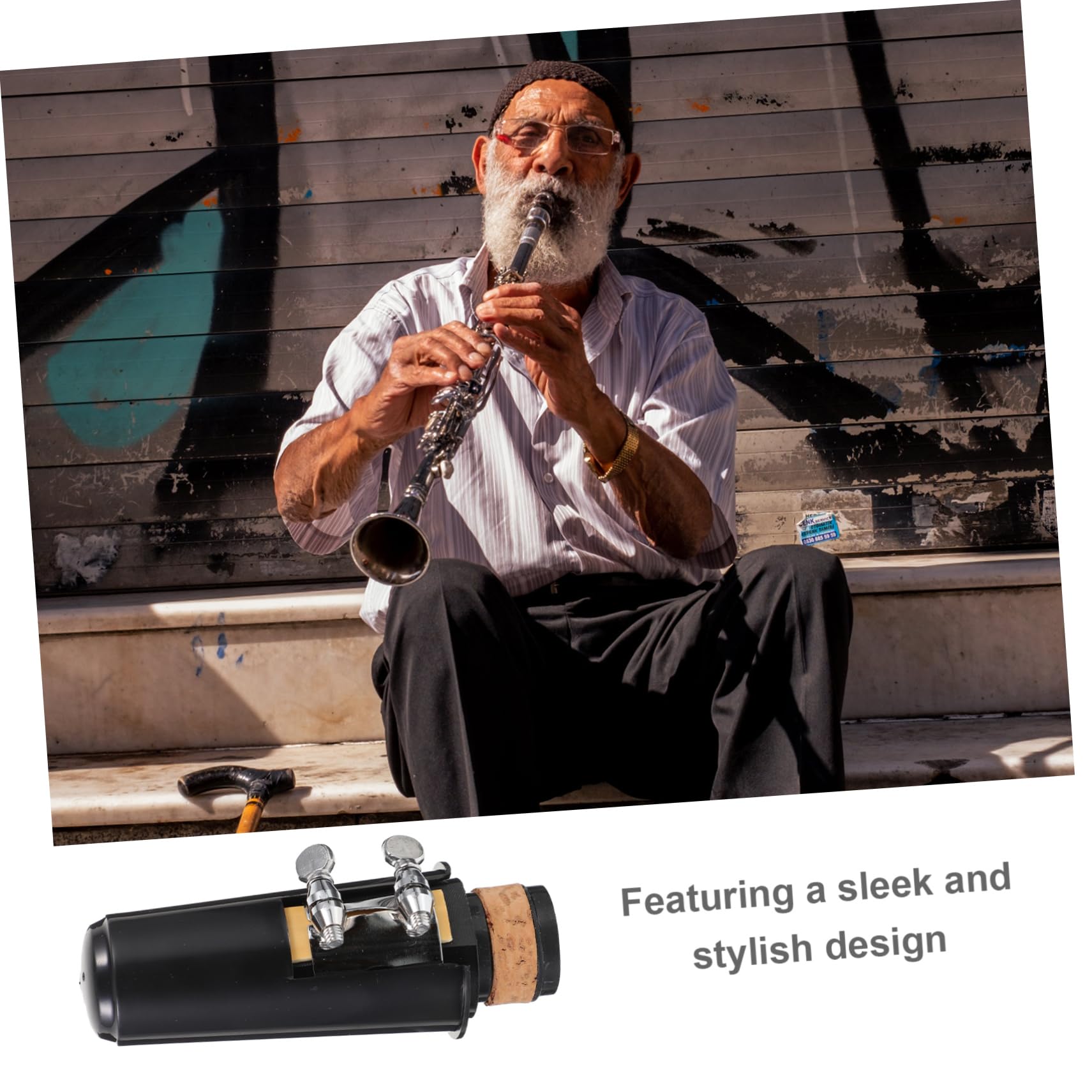 CIMAXIC Elegant Clarinet Mouthpiece Cap for Sax and Clarinet Players Plastic Bamboo Metal