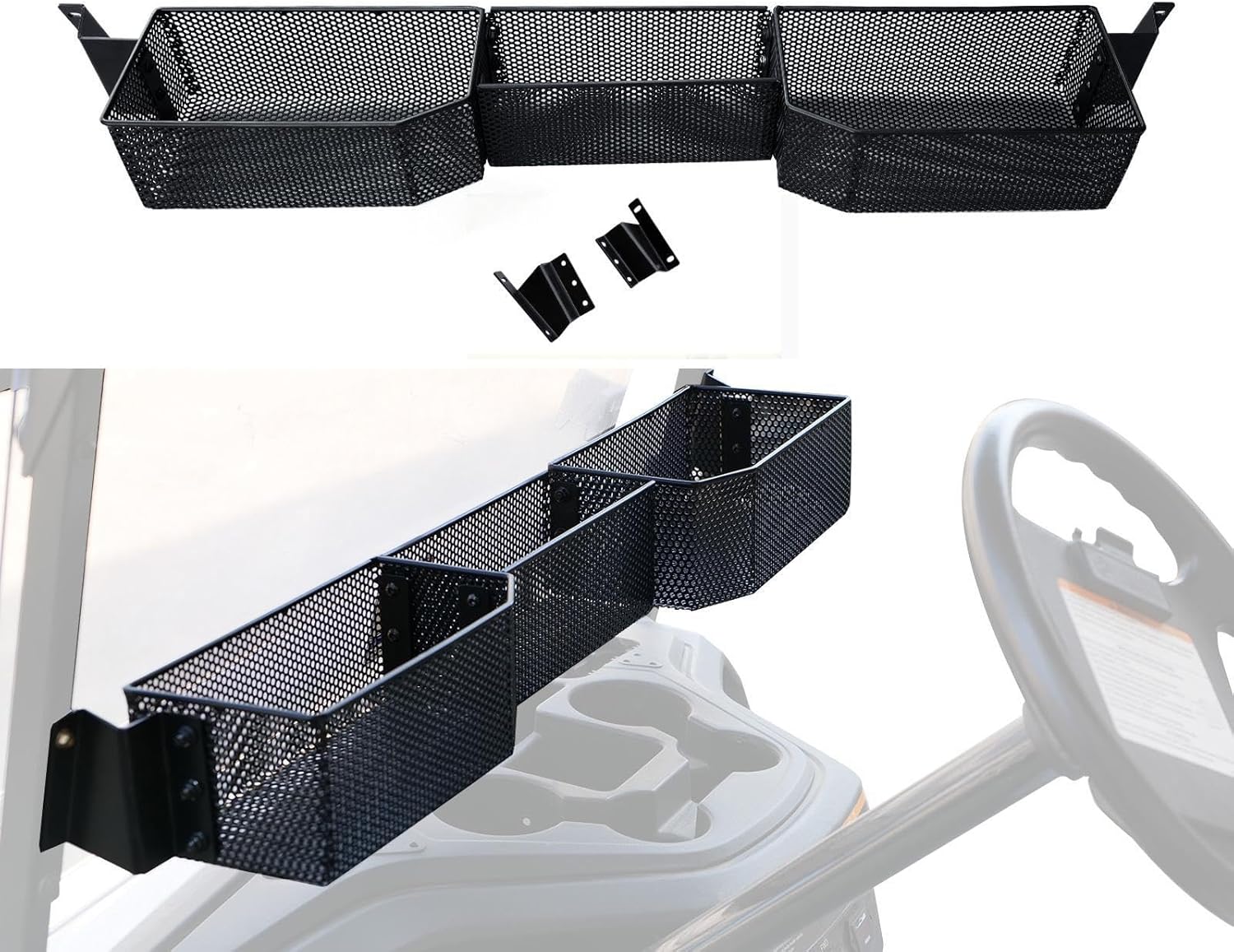 Inner Front Storage Basket for Yamaha G29, Large Compartments Dashboard Front Storage Tray Organizer for Yamaha G29 and Drive 2 2017-up Golf Cart Accessories, No Drilling