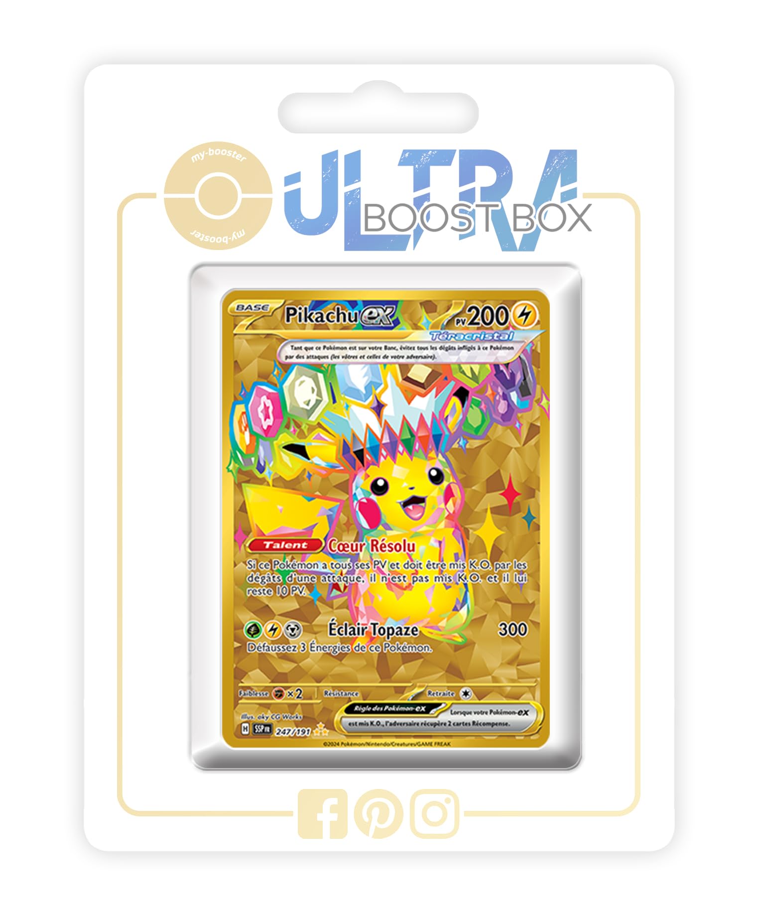 Pikachu ex 247/191 Tera Shiny Gold - my-booster X Écarlate et Violet 8