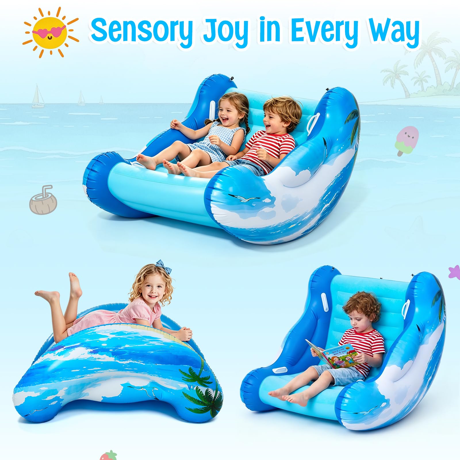 Sillón mecedor para niños – Azul