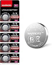 Warriors 5X 2032 CR2032 Batteries Coin Button Cell 3V 3 Volt Lithium 240mAH Battery Up to 70% Extra Life Child Resistant Safety Package Retail Pack