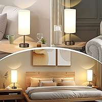 Vista 3 de Lámparas de mesa táctiles de noche para mesita de noche de dormitorio con puertos de carga USB-C USB-A, lámpara de escritorio pequeña regulable de 3