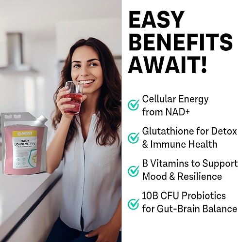 Miniatura 3 de NAD+ Longevidad y glutatión en polvo Suplemento a granel de 1 galón Energía celular, desintoxicación y apoyo antienvejecimiento Vegano, sin OMG,