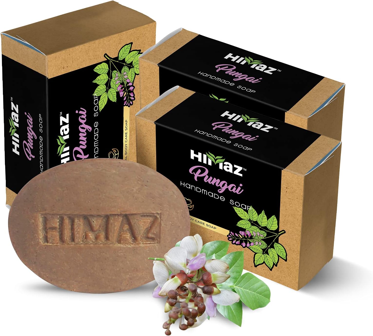 Pungai Hanmade Soap (75gm) PACK OF 3 - Ungu (Pongamia Pinnata) | Deep Pore Cleansing