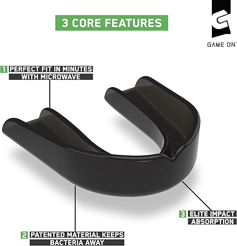 Miniatura 4 de Game On Protectores bucales, solo aceptado por la ADA, protector bucal deportivo sin tirantes para fútbol, baloncesto, lacrosse, hockey, protección