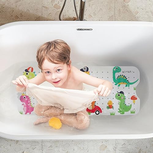 Miniatura 7 de Alfombra de baño para bañera antideslizante para niños, extra larga, de 40 x 16 pulgadas, tapete antideslizante para baño de niños pequeños, tapete