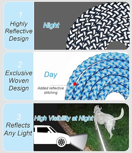 Miniatura 5 de Correa reflectante para perro de 6 pies + collar reflectante para perro