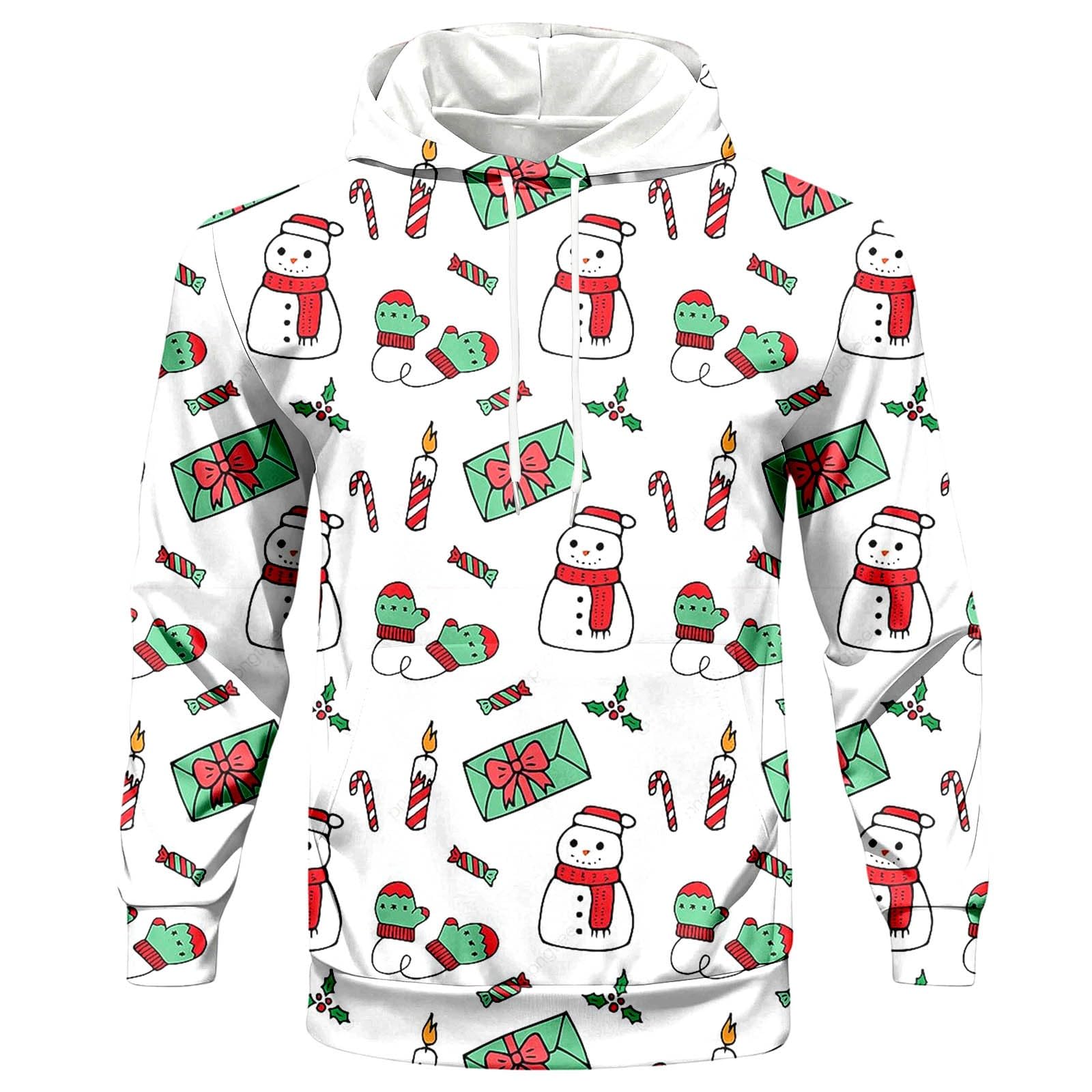 Generisch Świąteczny dres męski do joggingu, świąteczny strój treningowy, zestaw świąteczny, zabawny strój na Boże Narodzenie, 2-częściowy strój bożonarodzeniowy z polarowymi bluzami i spodniami do