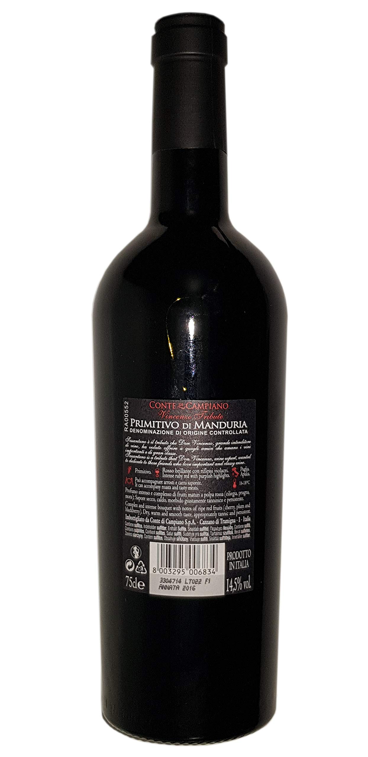 6x 0,75l Conte di Campiano - Primitivo di Manduria D.O.C Sexaginta Unus