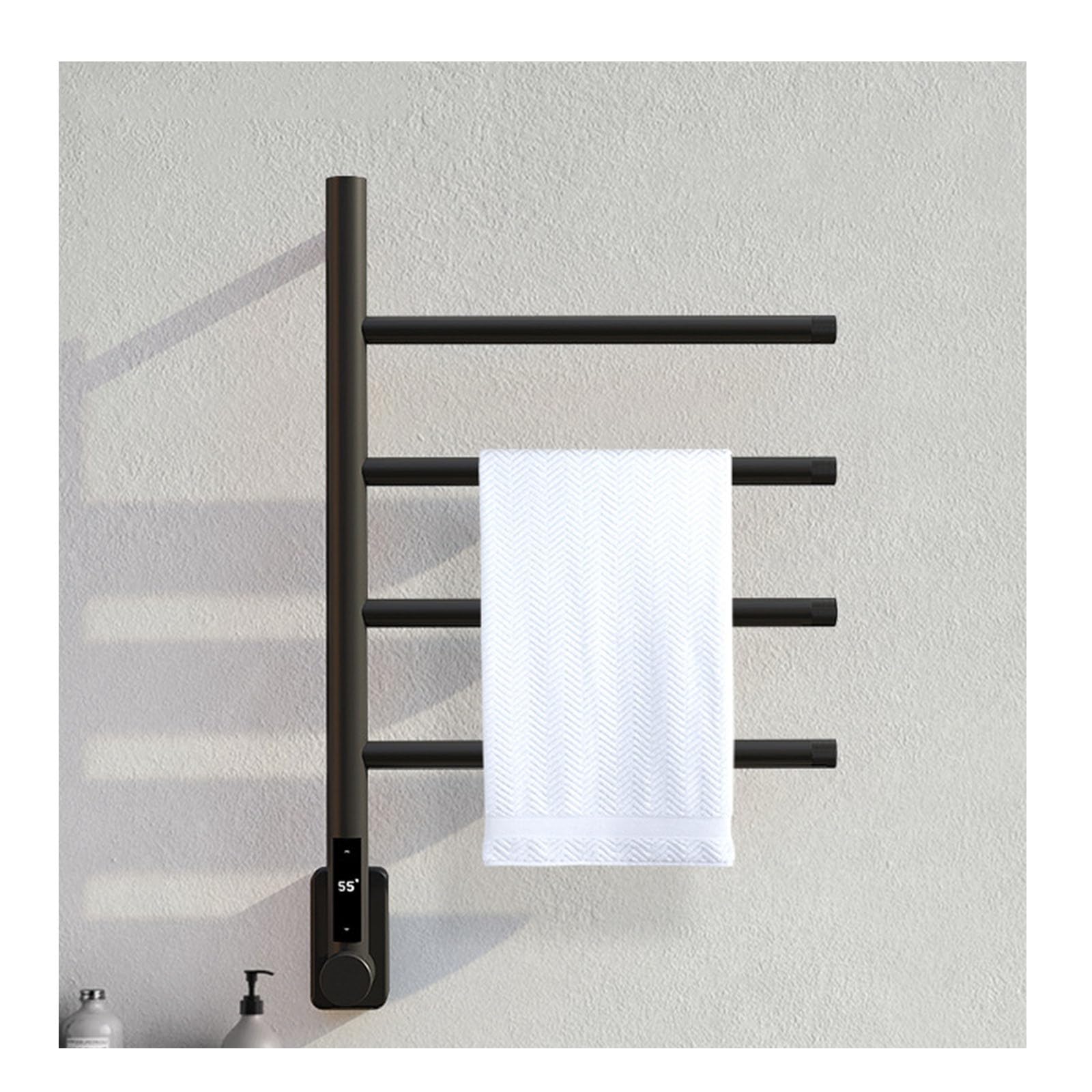 Toalleros giratorios para baño con 4 barras y temporizador