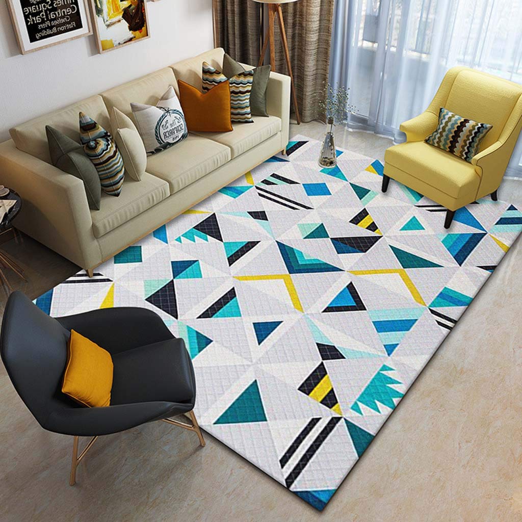 Pose moquette géométrique de style minimaliste pour un grand salon de villa