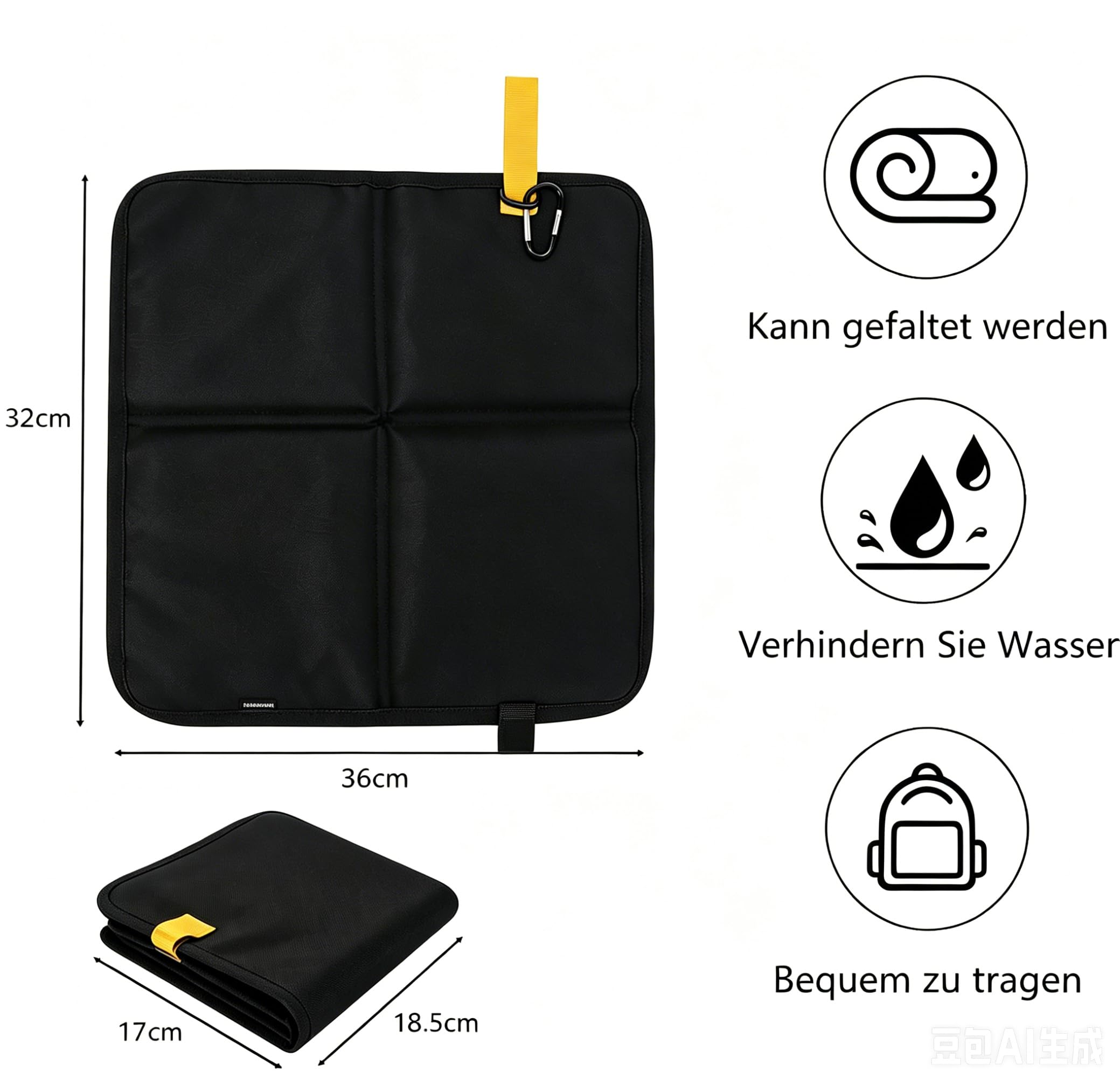 Voxlara 2pcs Sitzkissen Outdoor Faltbar, Wasserdichtes Thermo Sitzunterlage aus Oxford-Stoff, Outdoor Tragbares Faltbares Sitzkissen Geeignet für Reisen im Freien, Picknick, Wandern, 36 x 32 cm