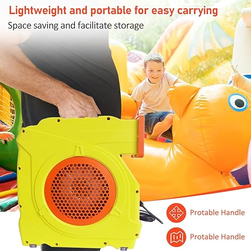Miniatura 4 de Soplador inflable de casa de rebote, 1400W-1600W, 1.7 HP y 2 HP soplador inflable de doble velocidad, potente ventilador de aire para casa inflable