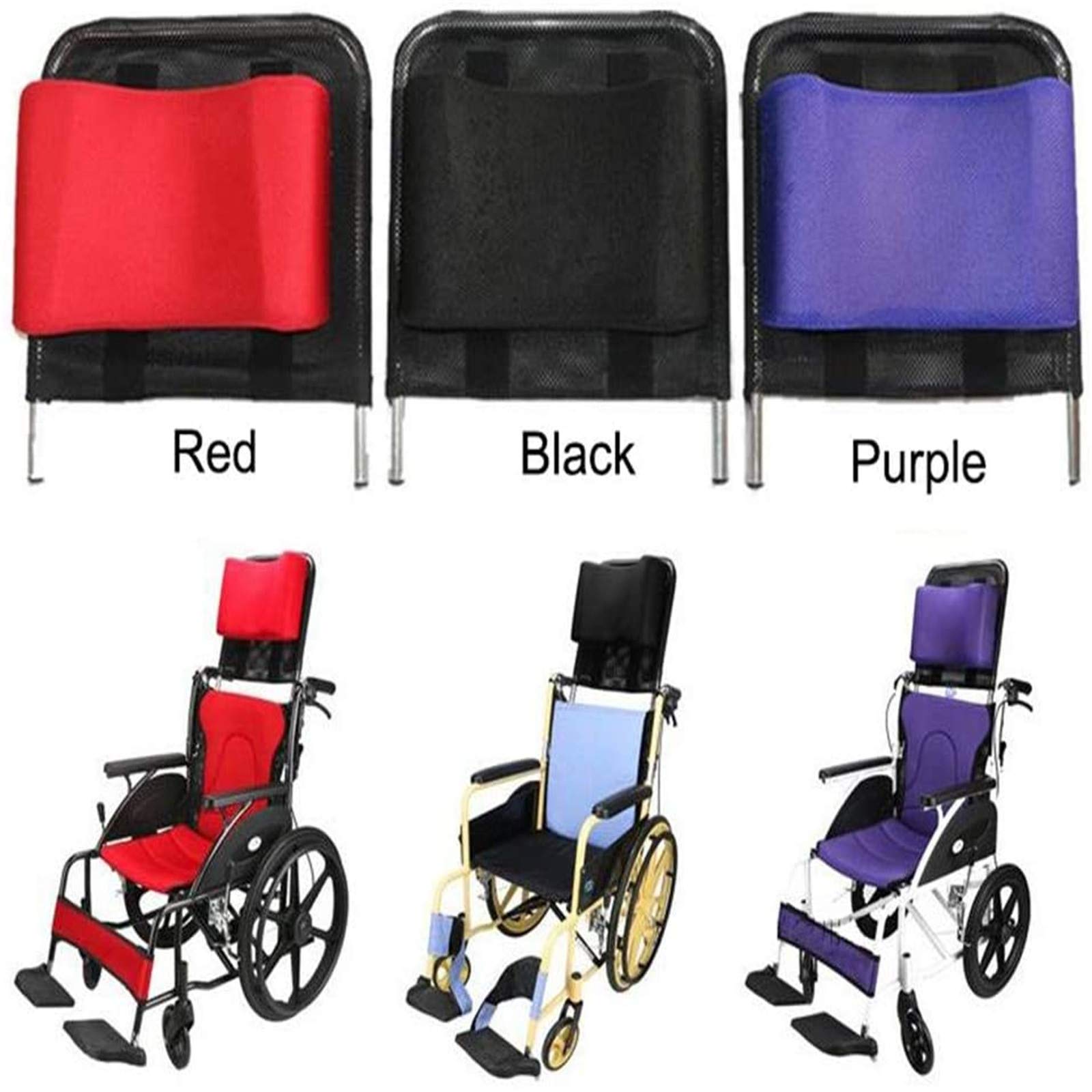 Cojines para sillas de ruedas Reposacabezas Soporte para el cuello Cojín universal para reposacabezas para silla de ruedas, para adultos Accesorios para sillas de ruedas de 16 a 20 pulgadas, negro