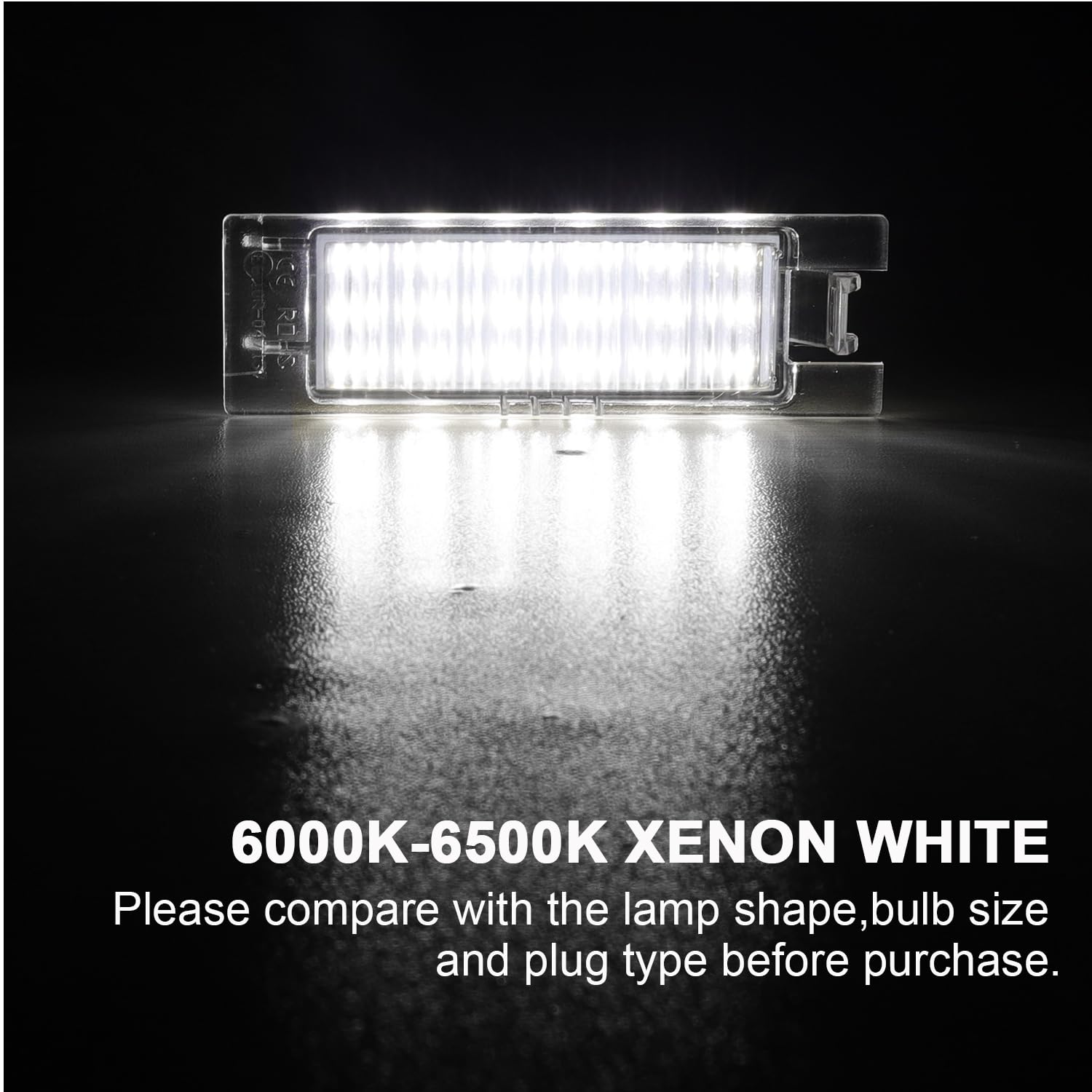 WinPower Luci Targa Led Lampadine Targa Auto Nessun Errore 6000K Luce Bianca Compatibile con Adam Astra Cascada Meriva Corsa Insignia Zafira Malibu etc., 2 pezzi