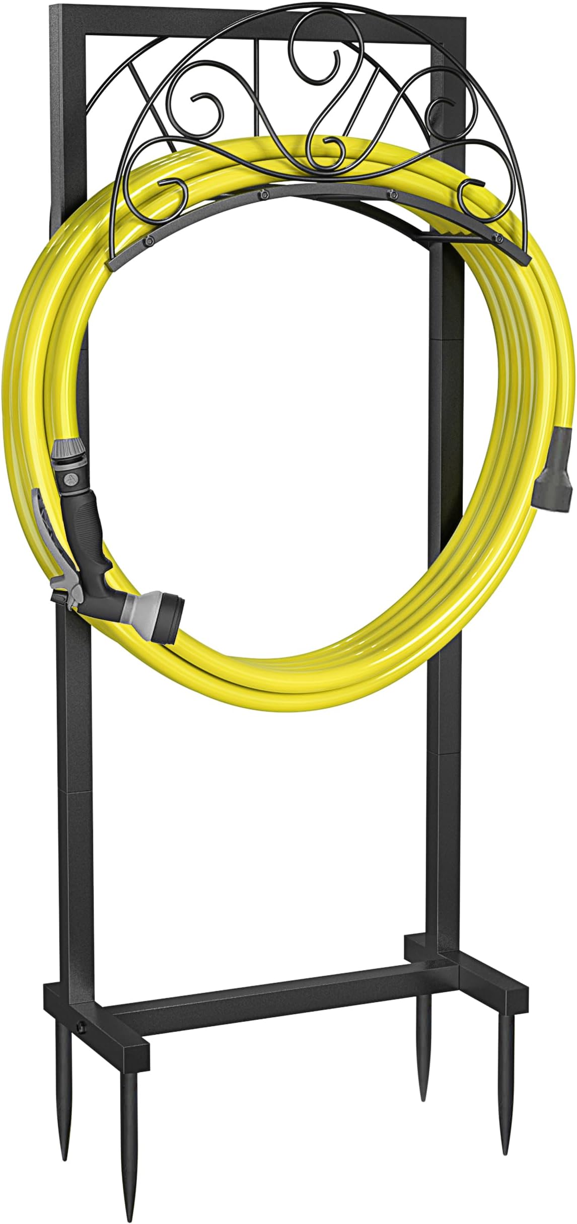 Vorey Garden Hose Holder, Detachable Metal Hose Stand, Freestanding Hose Hanger Holds 150Ft Hose, Garden Hose Storage Rack for Outside Yard Lawn