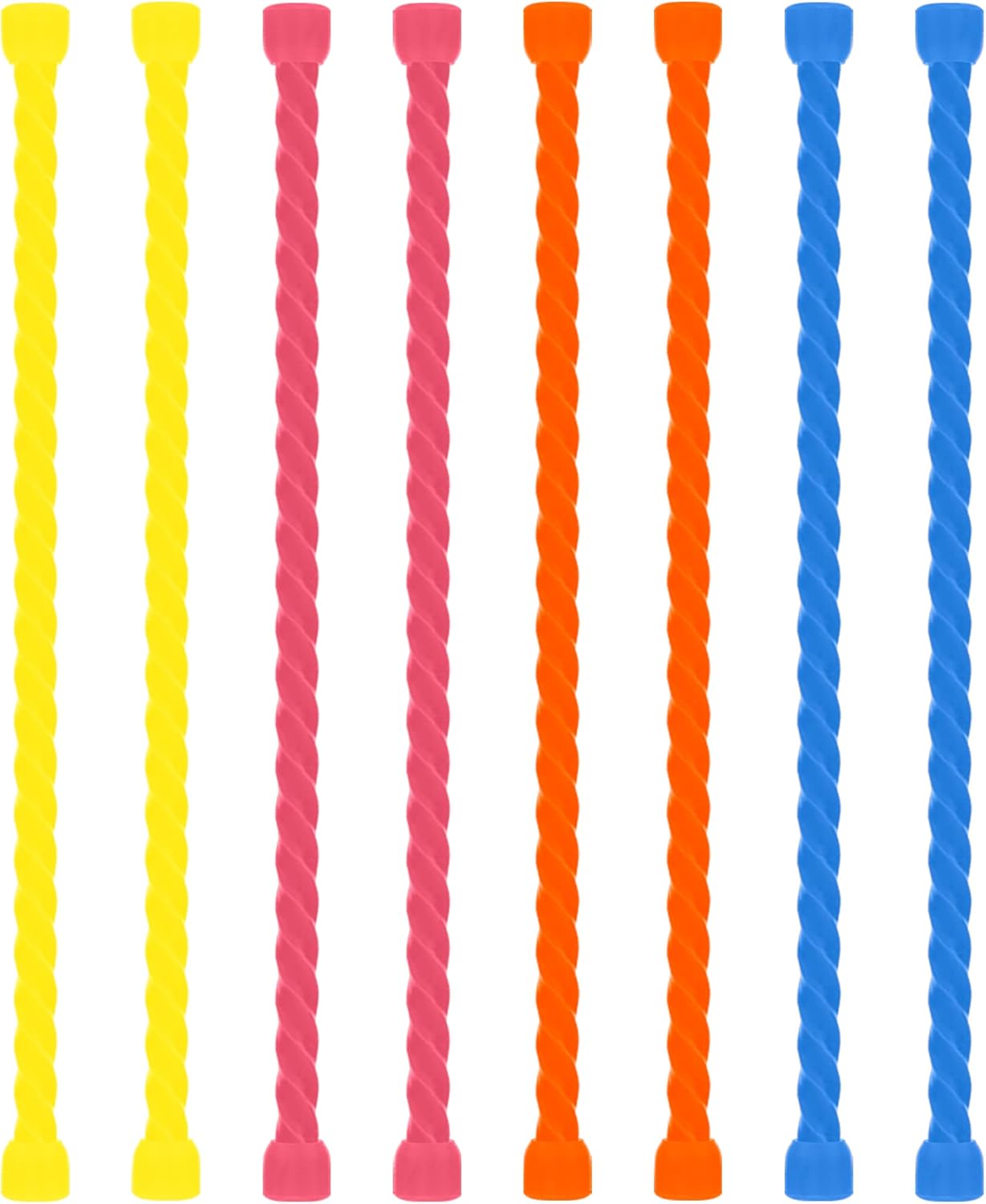 8Pcs 6-inch Silicone Cable Ties Reusable Steel-Core Silicone Twist Ties Colorful Cable Tie Straps for Bundling and Organizing, Bendable Holder Strap for Indoor and Out All Purpose, 4 Colors