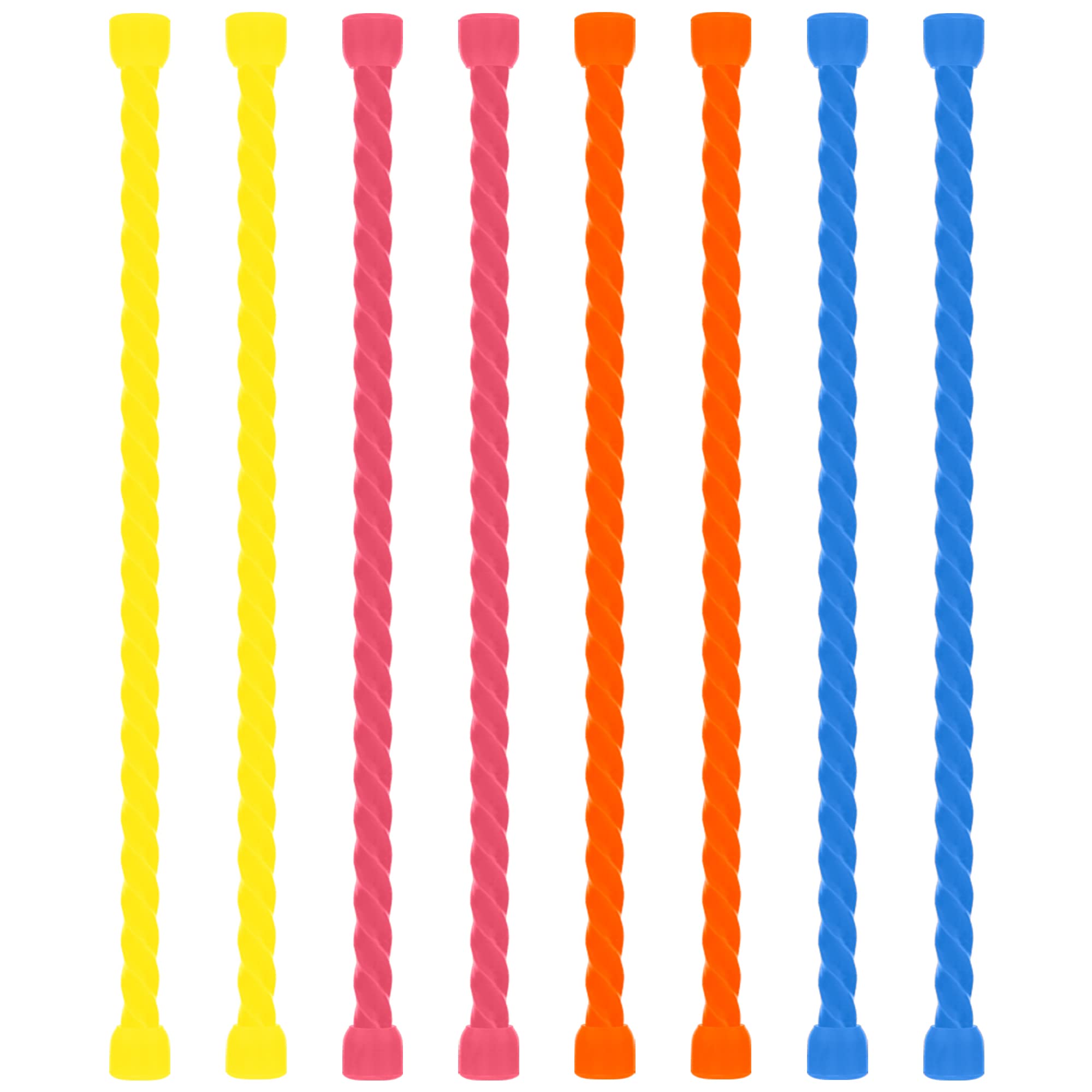 Dreamxiang 8Pcs 6-inch Silicone Cable Ties Reusable Steel-Core Silicone Twist Ties Colorful Cable Tie Straps for Bundling and Organizing, Bendable