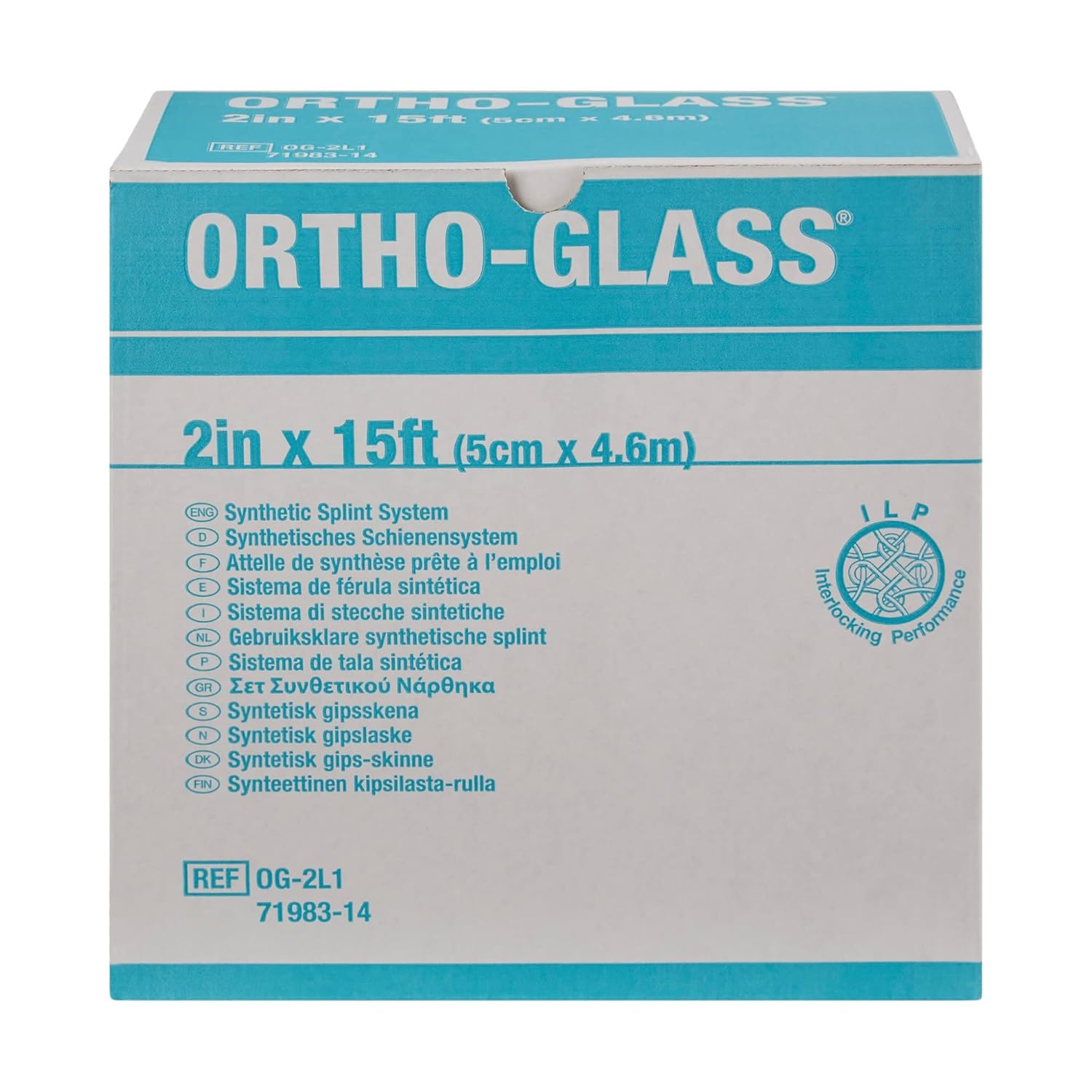 Ortho-Glass Padded Splint Roll 2" x 15' Fiberglass White OG-2L2, 2 Ct