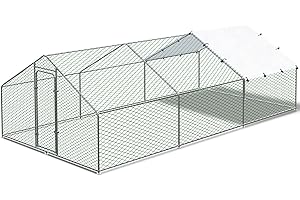 Large Outdoor Metal Dog Kennel - 19.6' L x 9.8' W x...