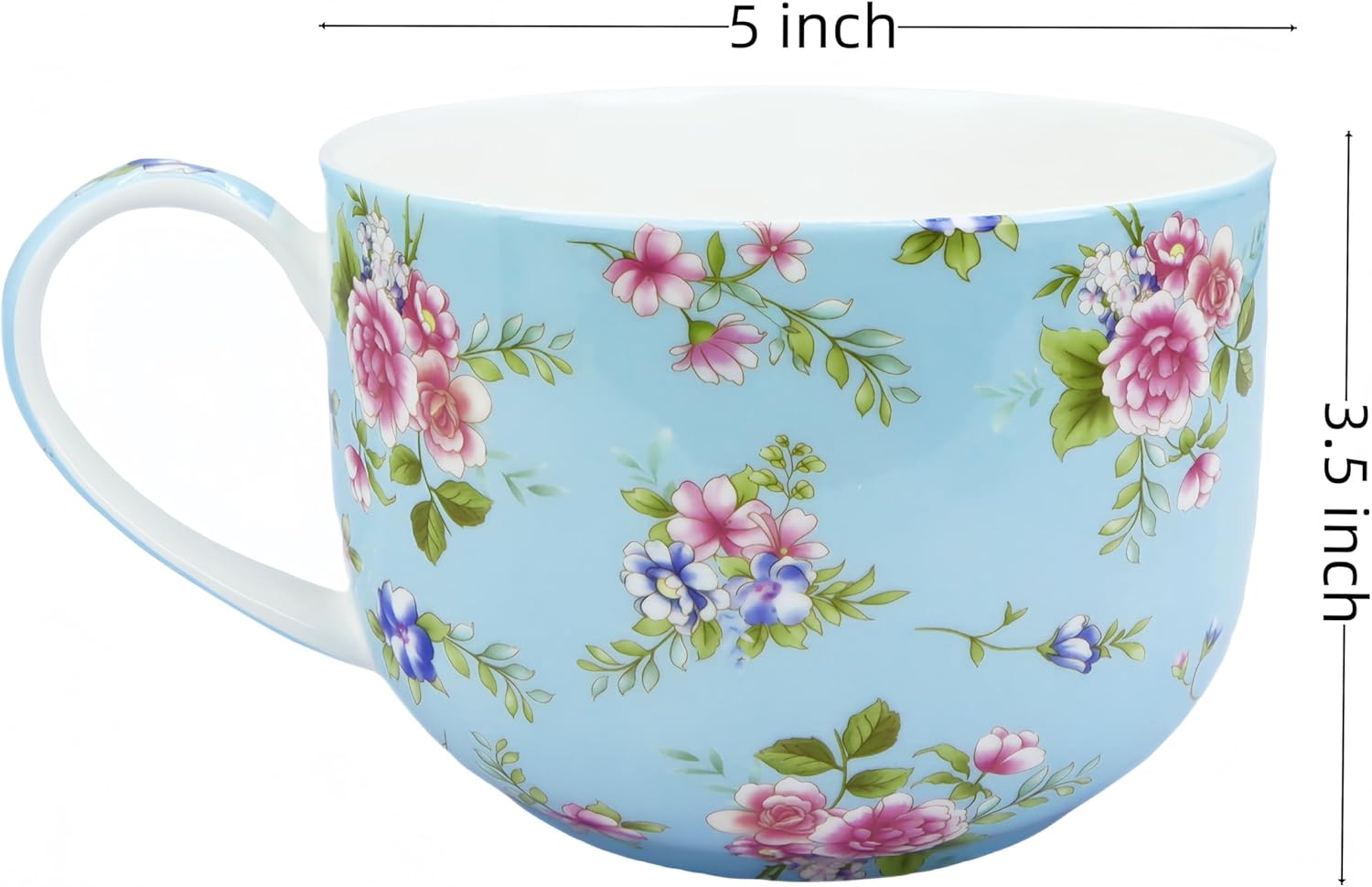 Large 24oz Coffee Cups Soup Mugs with Handles Traditional Large Cup Large Bone China Coffee Mugs Cup for Soups Cereals - Image 2