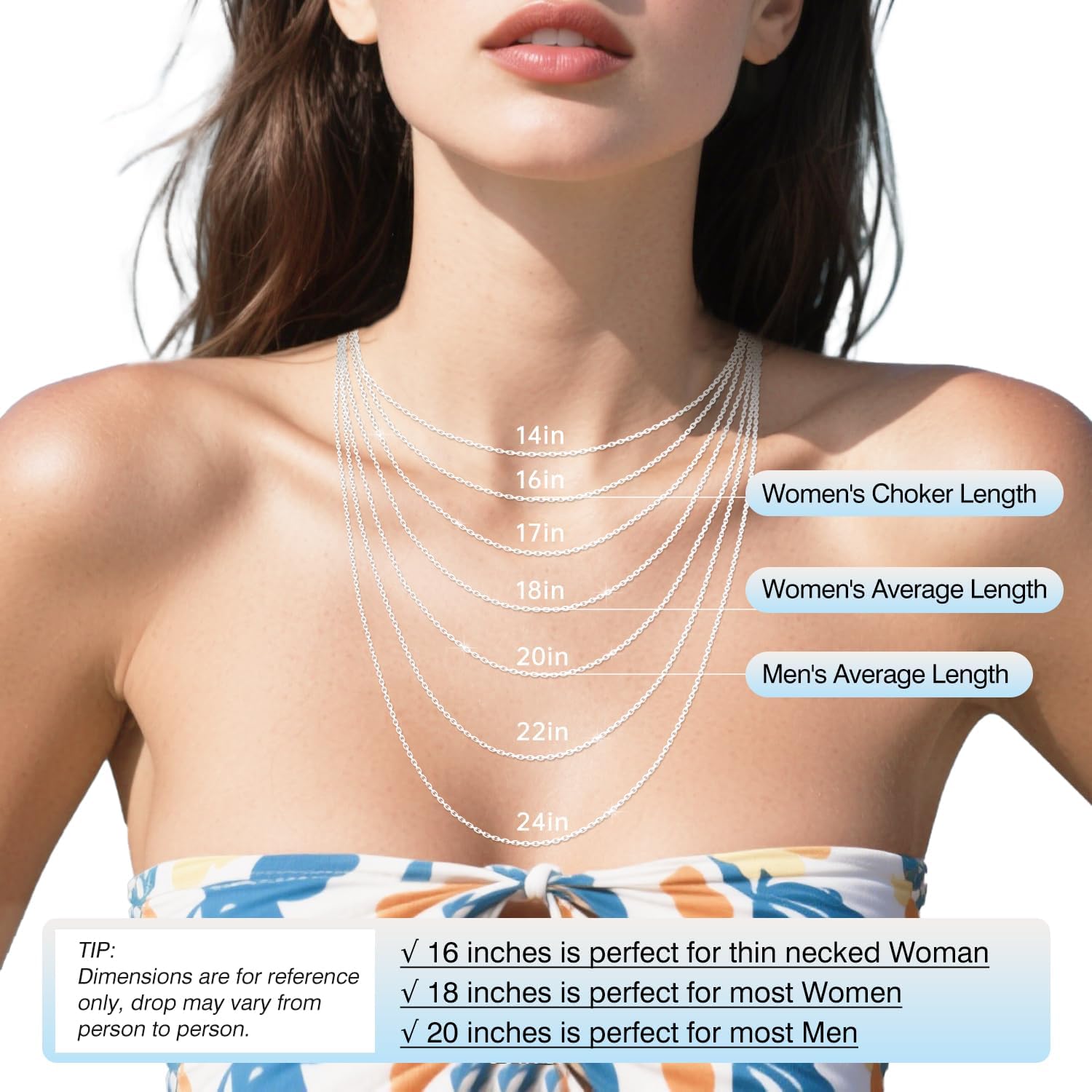 Solid 18K Gold Plated 925 Sterling Silver Chain Necklace for Women, 1.1mm Thin Dainty Cable Chain Non Tarnish & Sturdy Women's Chain Necklace 14/16/17/18/20/22/24 Inches - Image 3