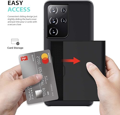 Miniatura 6 de ZUSLAB Funda tipo cartera compatible con Samsung Galaxy S21 Ultra 5G, funda para teléfono con soporte para tarjetas, a prueba de golpes,