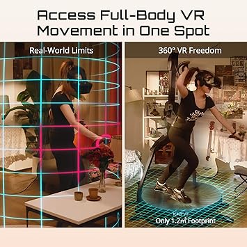 KAT Walk C2 VR Series | 360 Omnidirectional Walking Pad & Accessories for Immersive VR Gaming & Fitness | Compatible with SteamVR, Quest, Oculus | Core | US Size 9