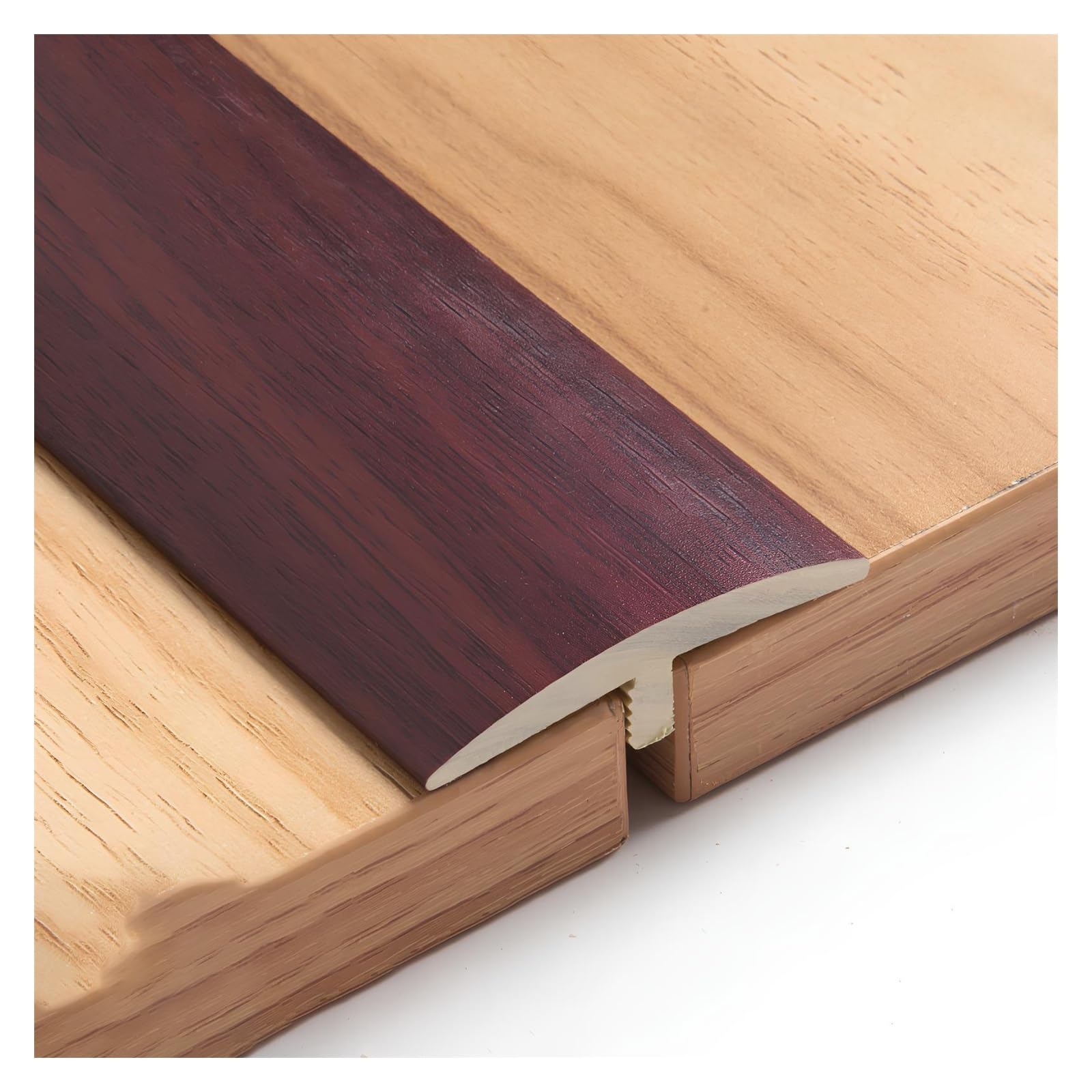 PVC T-Shape Floor Transition Strip 36", Self-Adhesive Doorway Threshold Trim, Flat Edge Divider For Laminate, Vinyl, Wood & Tile, Smooth Finish(Fuchsia)