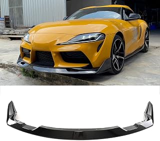 3 Pieces Front Lip for Toyota Supra A90 A91 2020-2024 Add-0n Front Bumper Spoiler Diffuser Splitter ABS Plastic (Carbon Fiber Painted)
