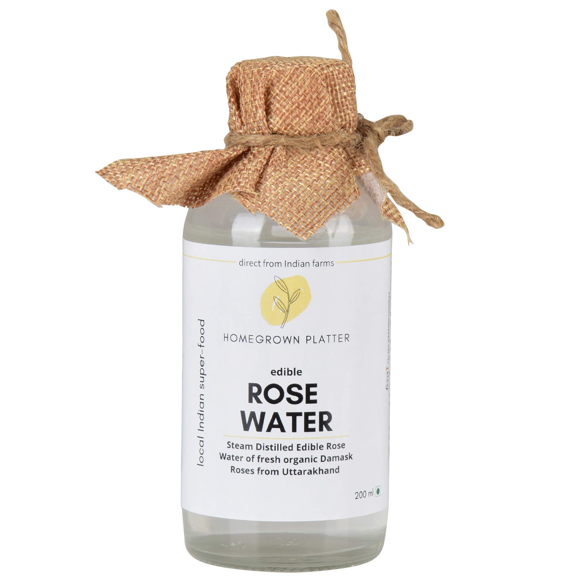 Homegrown Platter EDIBLE Rose Water for Cooking, Kheer, Desserts, Biryani & Lemonades | Steam Distilled Damask Rose Hydrosol (200 ml) (B08HWPYD9R) Amazon Price History, Amazon Price Tracker