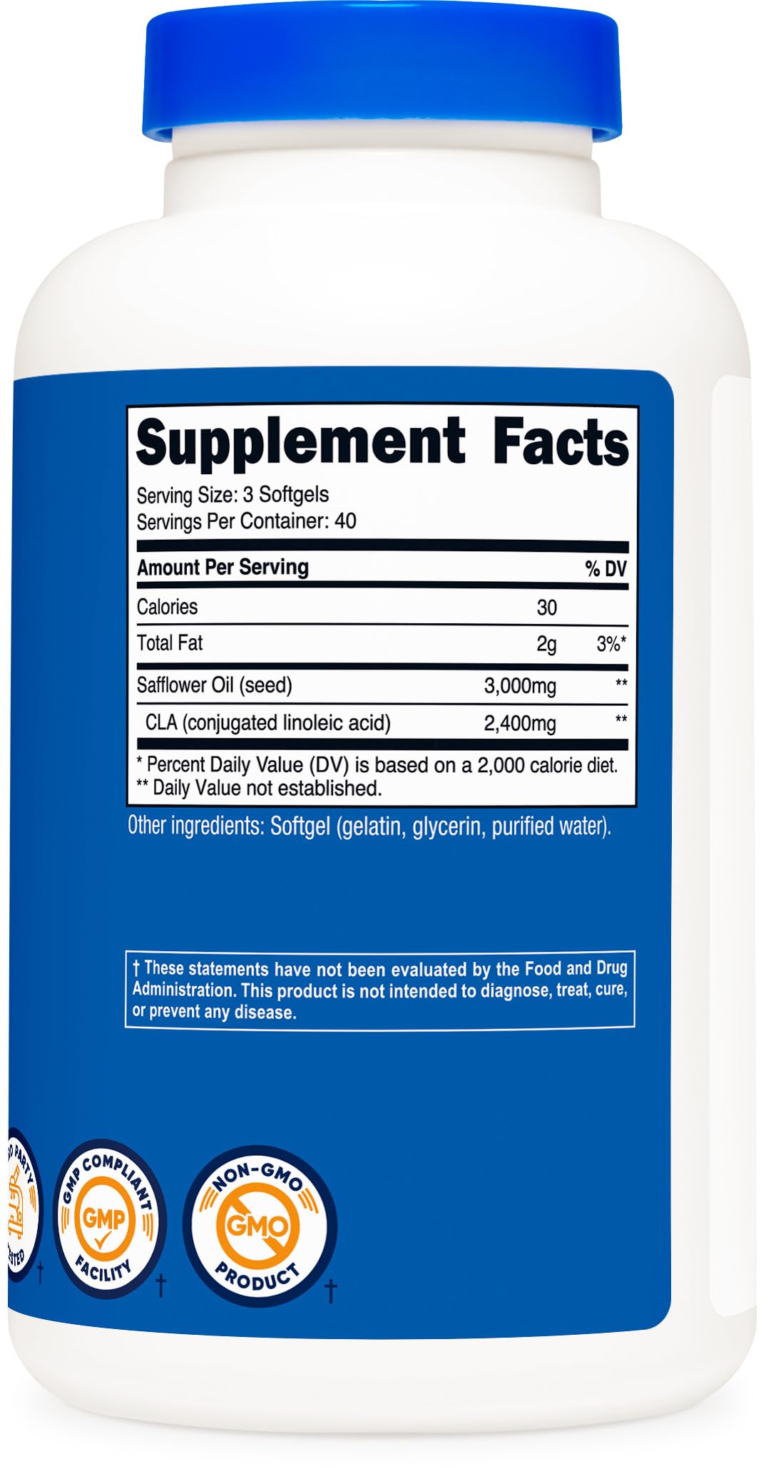 Nutricost CLA (Conjugated Linoleic Acid) 2,400mg, 120 Softgels, Gluten-Free — Amazon image 5