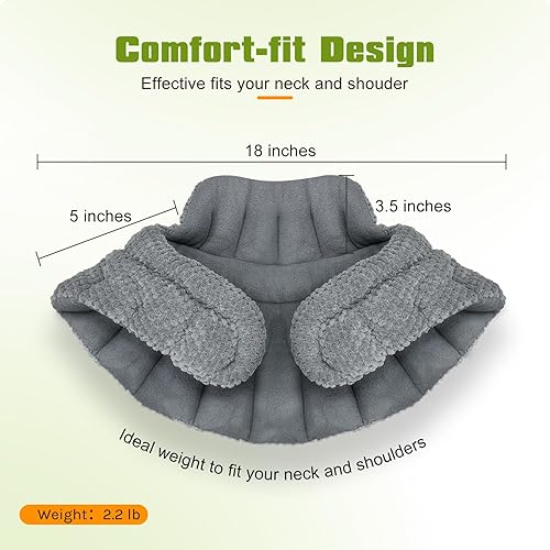 Miniatura 5 de Almohadilla térmica para microondas para el cuello, los hombros y el alivio del dolor de espalda  Almohadilla térmica inalámbrica grande con peso