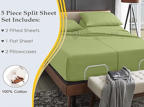 Miniatura 3 de Juego de sábanas divididas de 7 piezas tamaño Queen divididas para sábanas ajustables tamaño Queen dividido - Juego de sábanas divididas tamaño