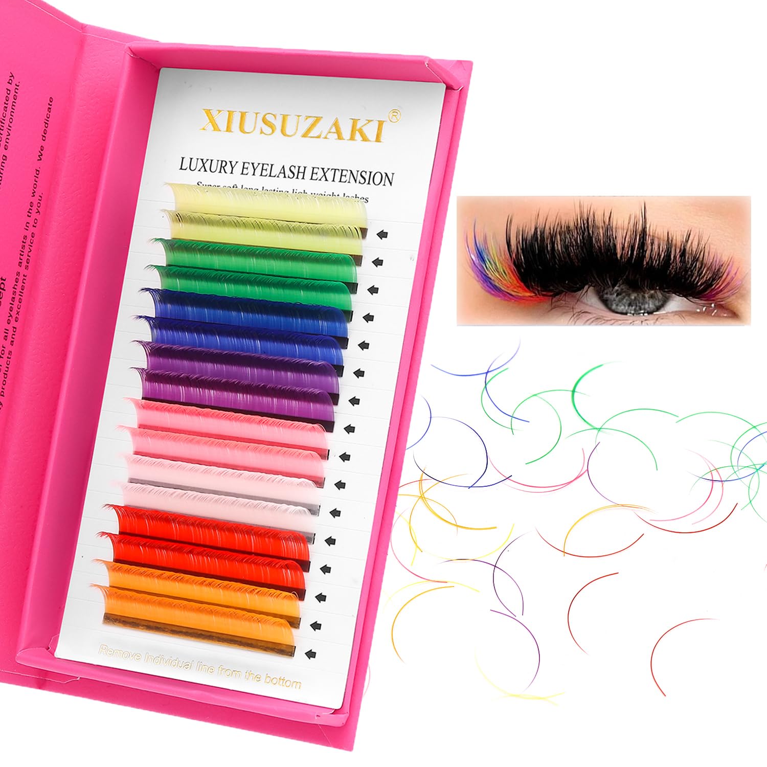 Eyelash Extensions Colored Lashes Extension 0.07 D Curl Lashes 10mm Classic Lash Extensions Soft Individual Lashes 16 Rows Natural False Eyelashes