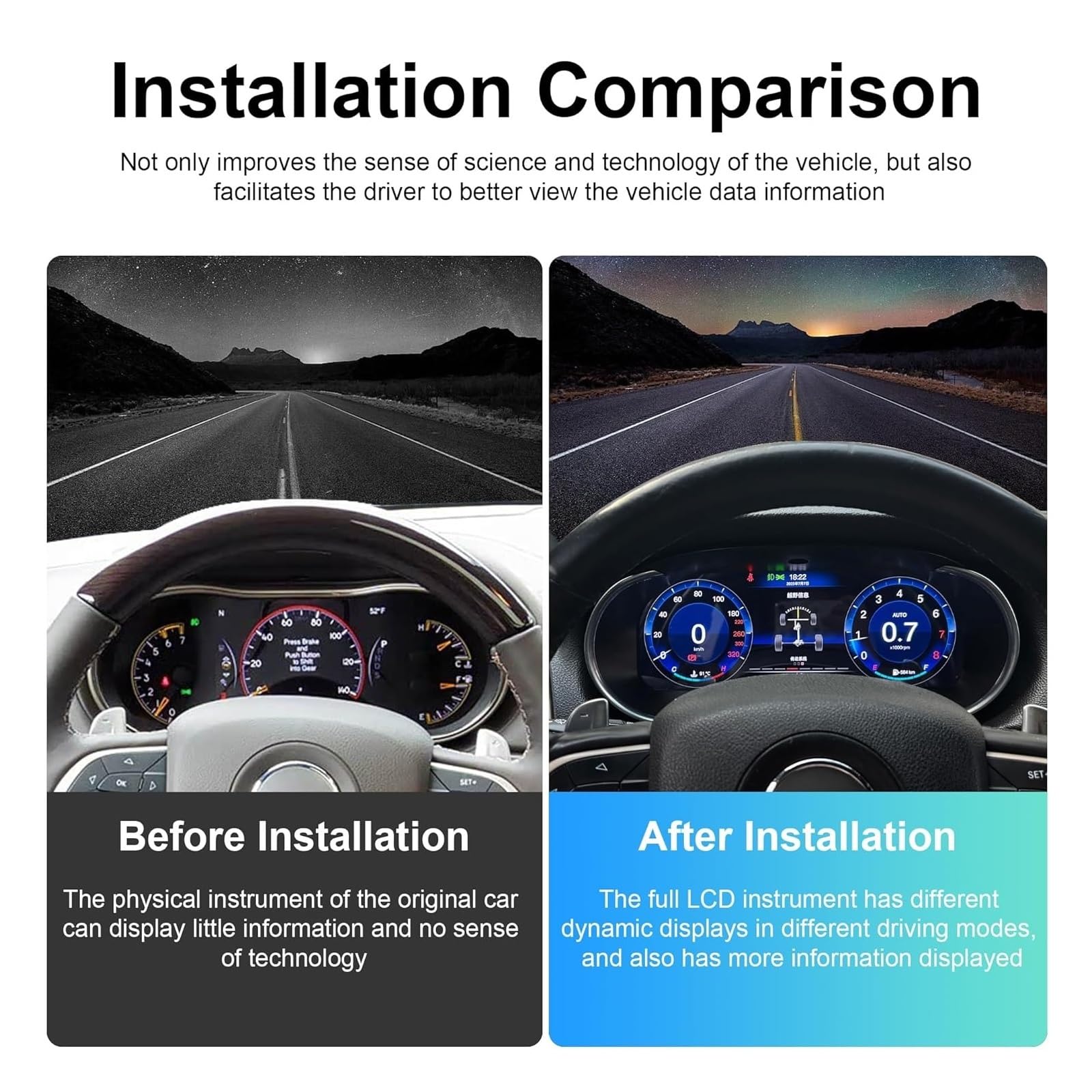 Carplay Cluster Compatible con Jeep Grand Cherokee Pantalla de tablero 2K Velocímetro digital Panel de instrumentos LCD 3+3 Color UI Control de rueda