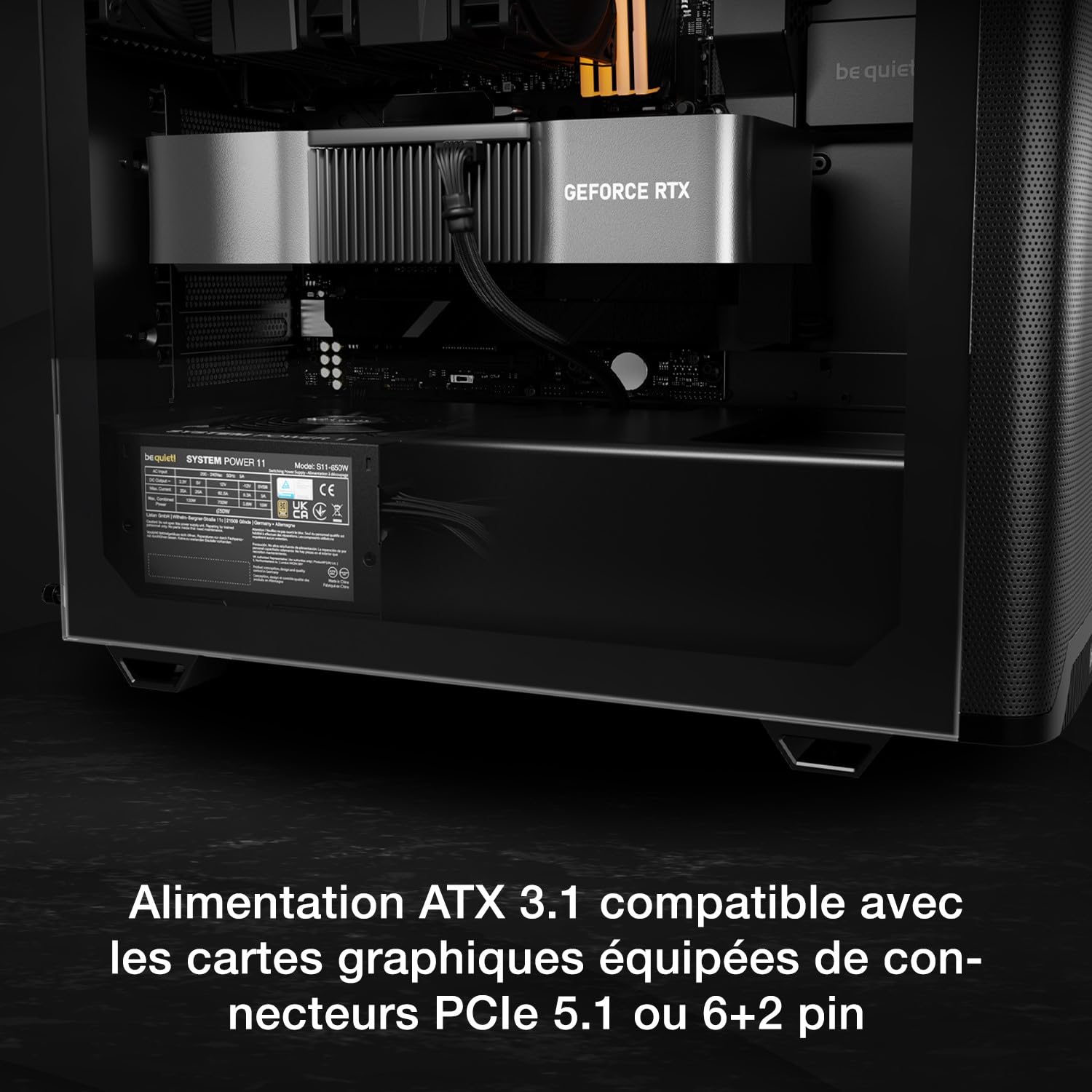 be quiet! System Power 11 650W Bloc d’Alimentation, Alimentation ATX 3.1, Compatible avec Les Cartes Graphiques PCIe 5.1, Ventilateur Silencieux Thermo-régulé 120 mm, Solide Mono Rail 12 V