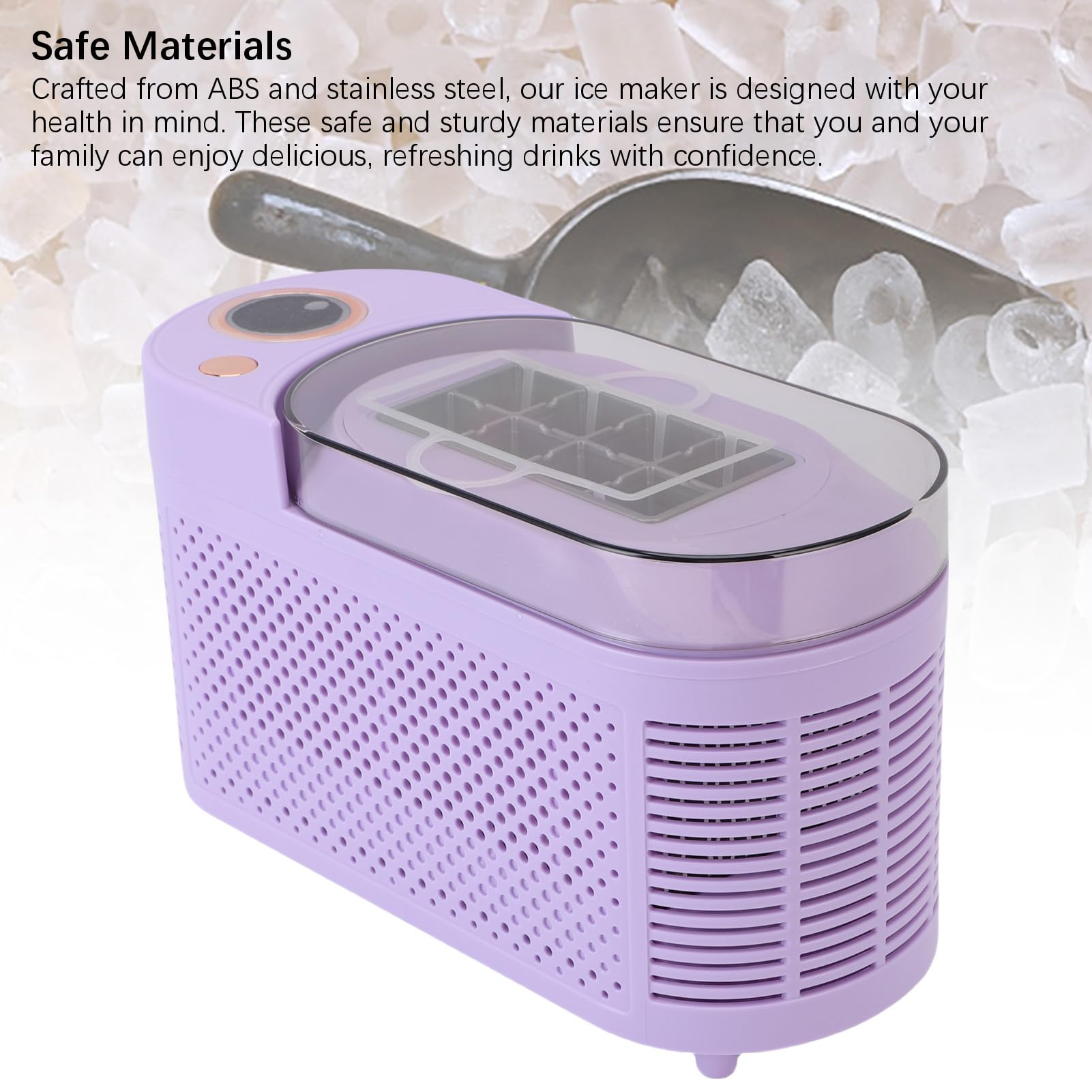 Countertop Ice Maker, Portable Ice Machine, High Efficiency Built In Cube, 8 Ice Cubes In 10 Mins, Portable Compact Ice Making Machine For Home, Kitchen, Office, Bar (Us Plug) on Fridge.com - View 6