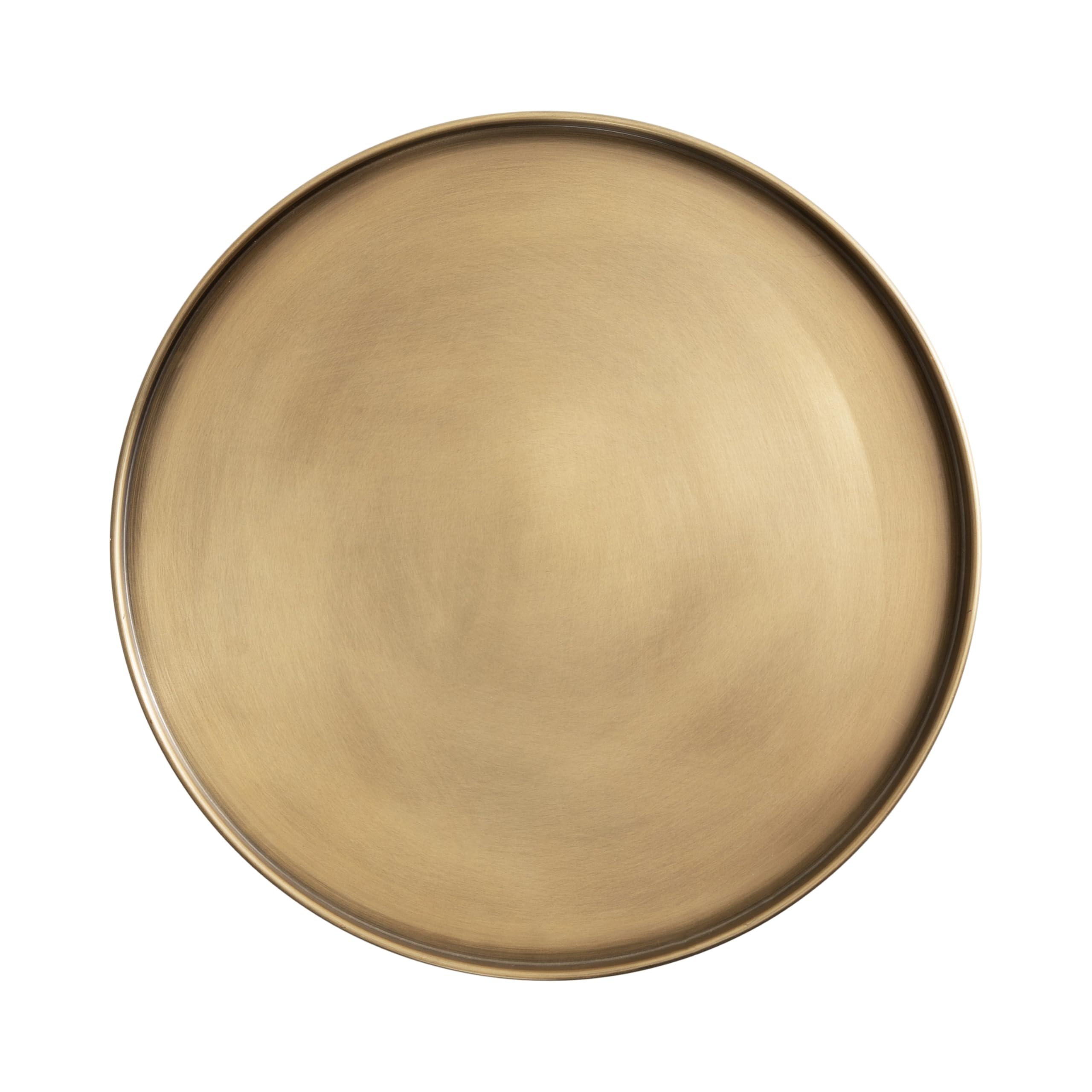 Kate and Laurel Tira Elegant Round Side Table, 14 x 24, Brass and Walnut Brown, Mid-Century Circle End Table for Use as Bedroom Nightstand or Living Room Table Option