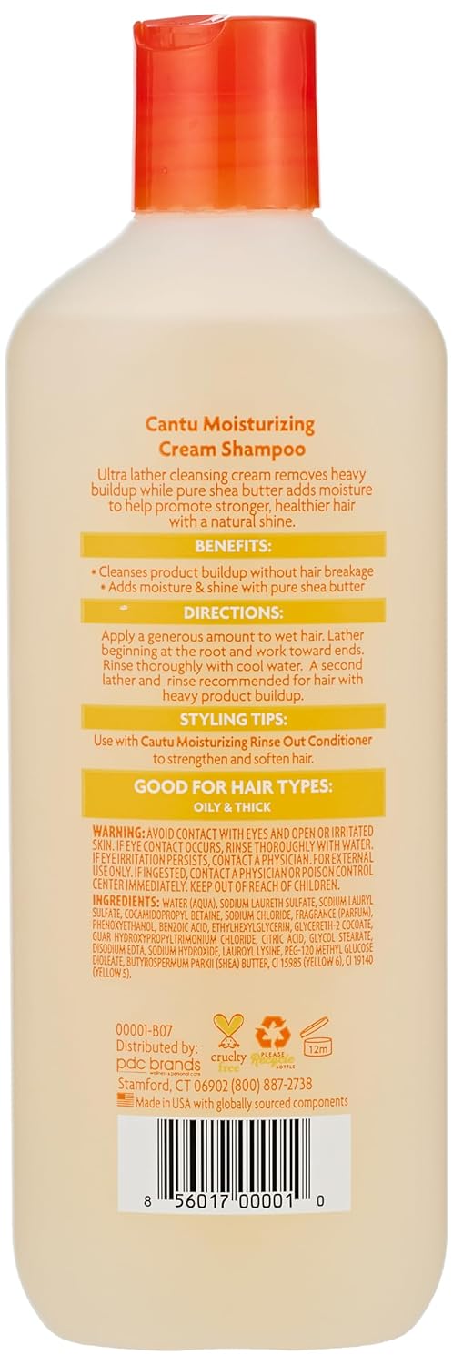 Cantu Shea Butter Shampoo Moisturizing Cream 13.5 Ounce (Pack of 6)