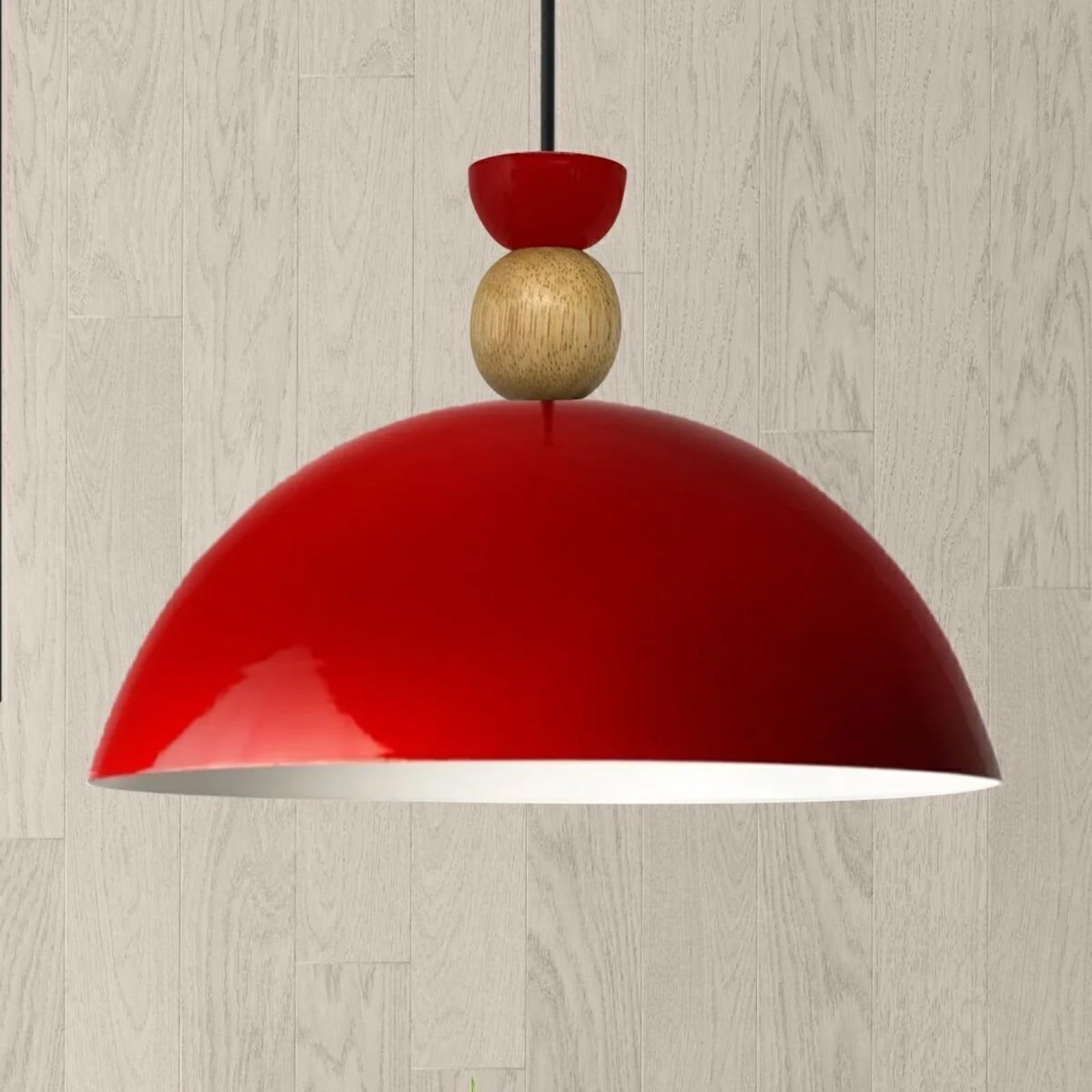 bamyum Yimpe-Paladin Pendant Light Vintage Metal 30 cm, Kitchen Lights E27, Industrial Lamp Shades Ceiling, Fitting for Living Room and Dining Table, Red