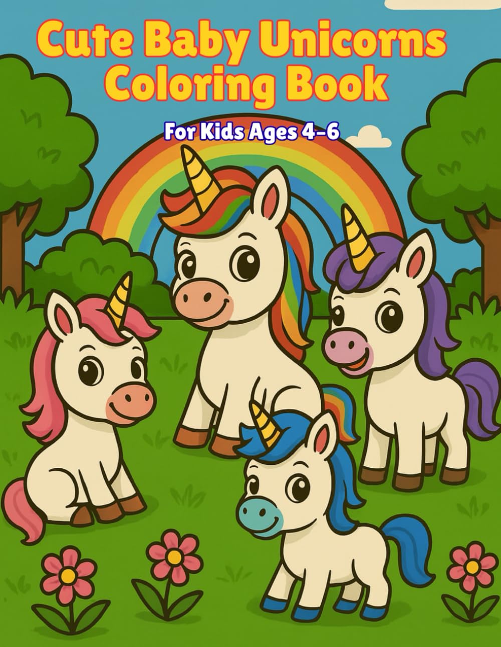 Cute Baby Unicorns Coloring Book: Bold & Easy Designs for Kids Ages 4–6 , 50 Fun and Simple Coloring Pages with Adorable Baby Unicorns (My First Cute Coloring Book)