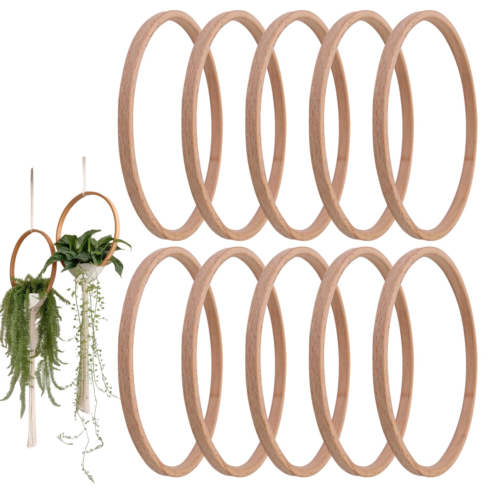 Anneaux en bois pour créations et suspensions murales circulaires DIY