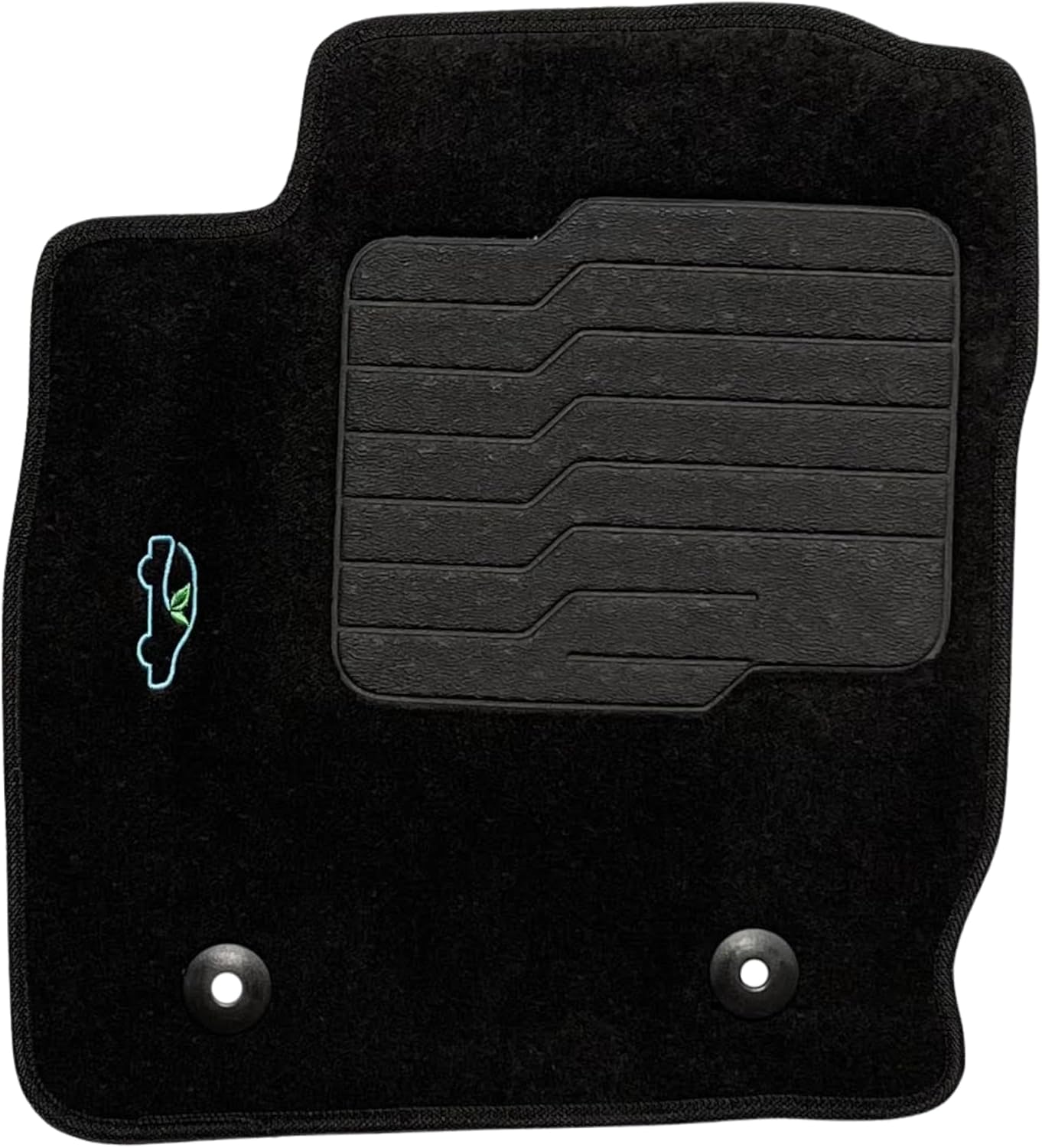 Carpet Floor Mats for 2018 to 2022 Ford EcoSport with Heel Pad and Safety Locks - Front and Rear - Black - ecoMats