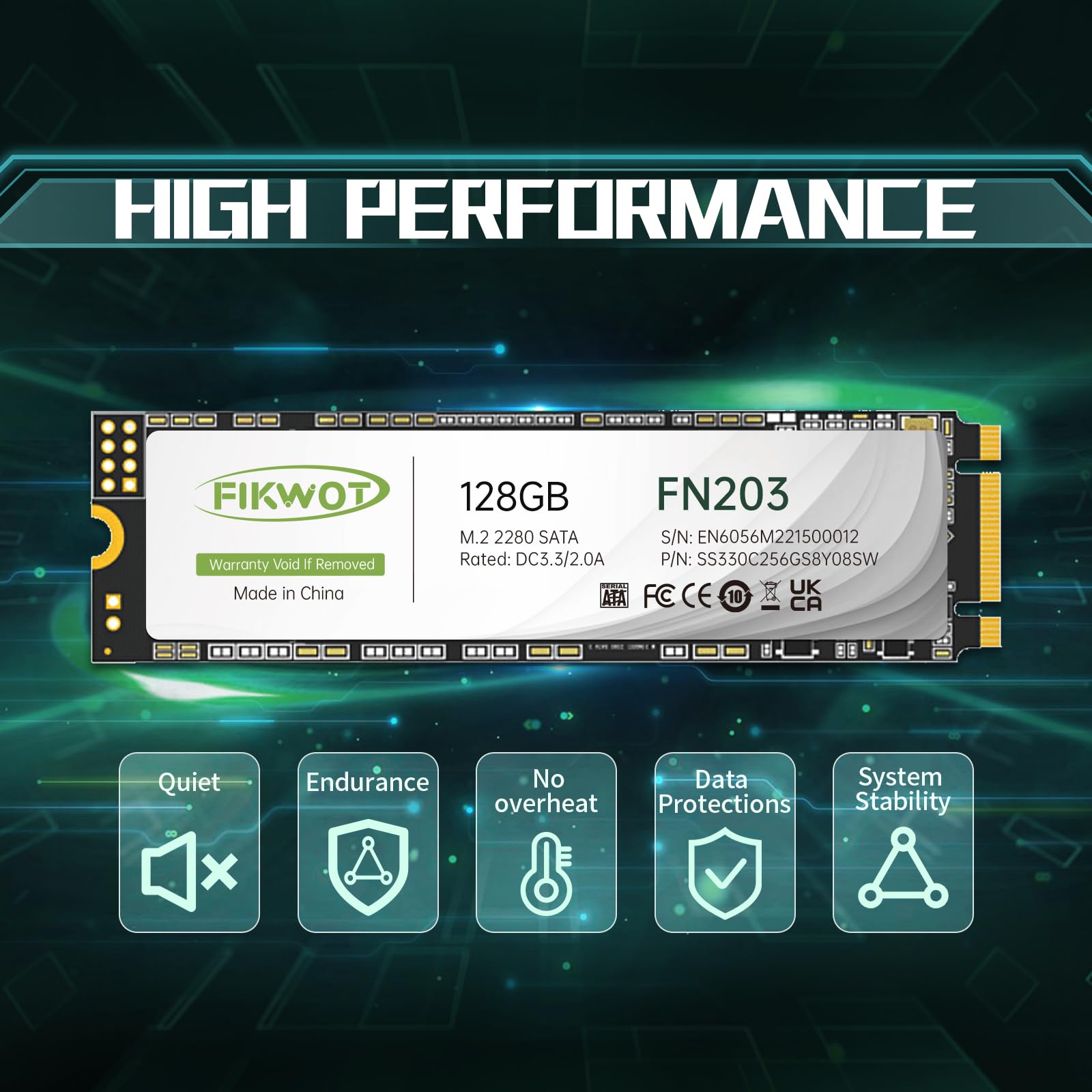 Amazon.com: Fikwot FN203 128GB M.2 SATA SSD - Up to 550MB/s | SLC