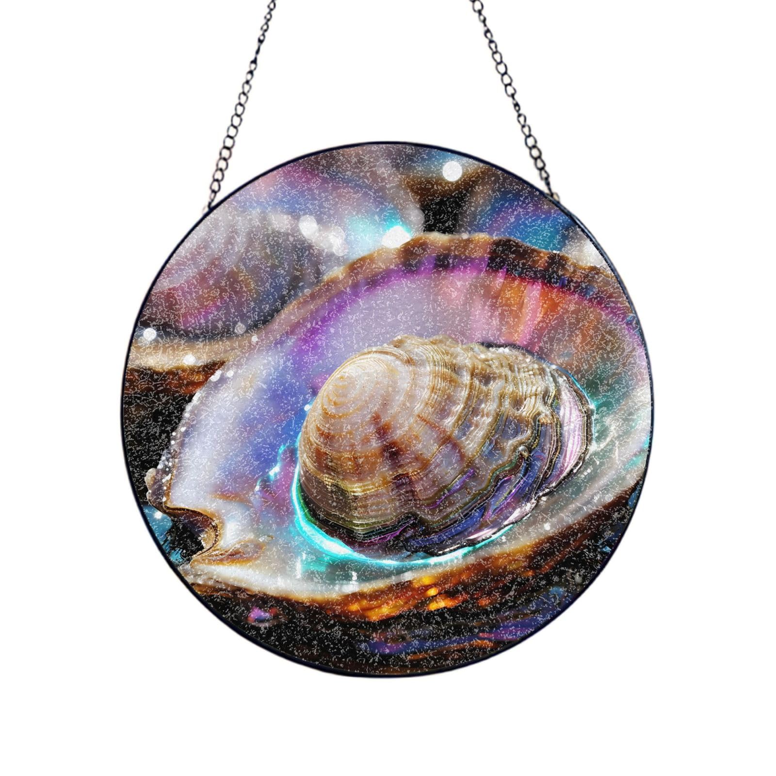 Phayah Cowry Print Stained Glass Window Hanging Sun Catchers Decoration Mother'S Day Birthday Gifts For Home Garden Porch 6in（15cm）