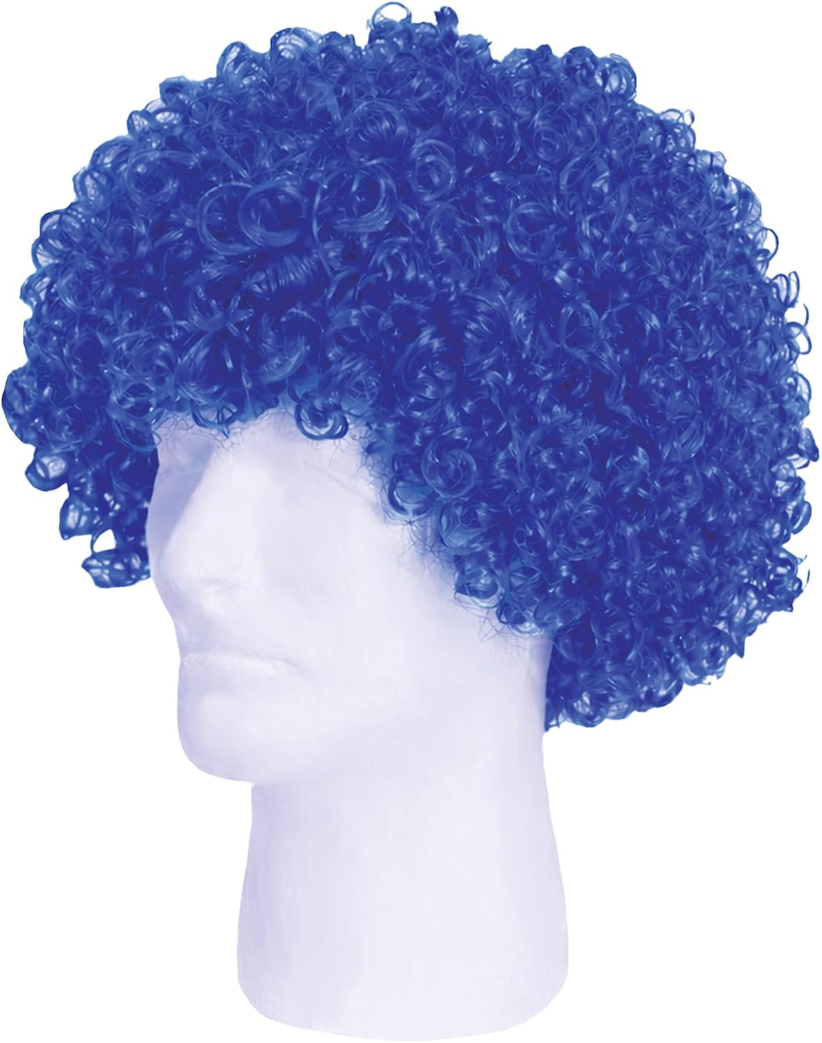 Beistle Blue Curly Wig – Short Synthetic Costume Wig, Bold Novelty Spirit Hair Accessory for Cosplay, Halloween Costumes, Themed Party Wear, Stage Performances, Photo Booth Props & Event Styling
